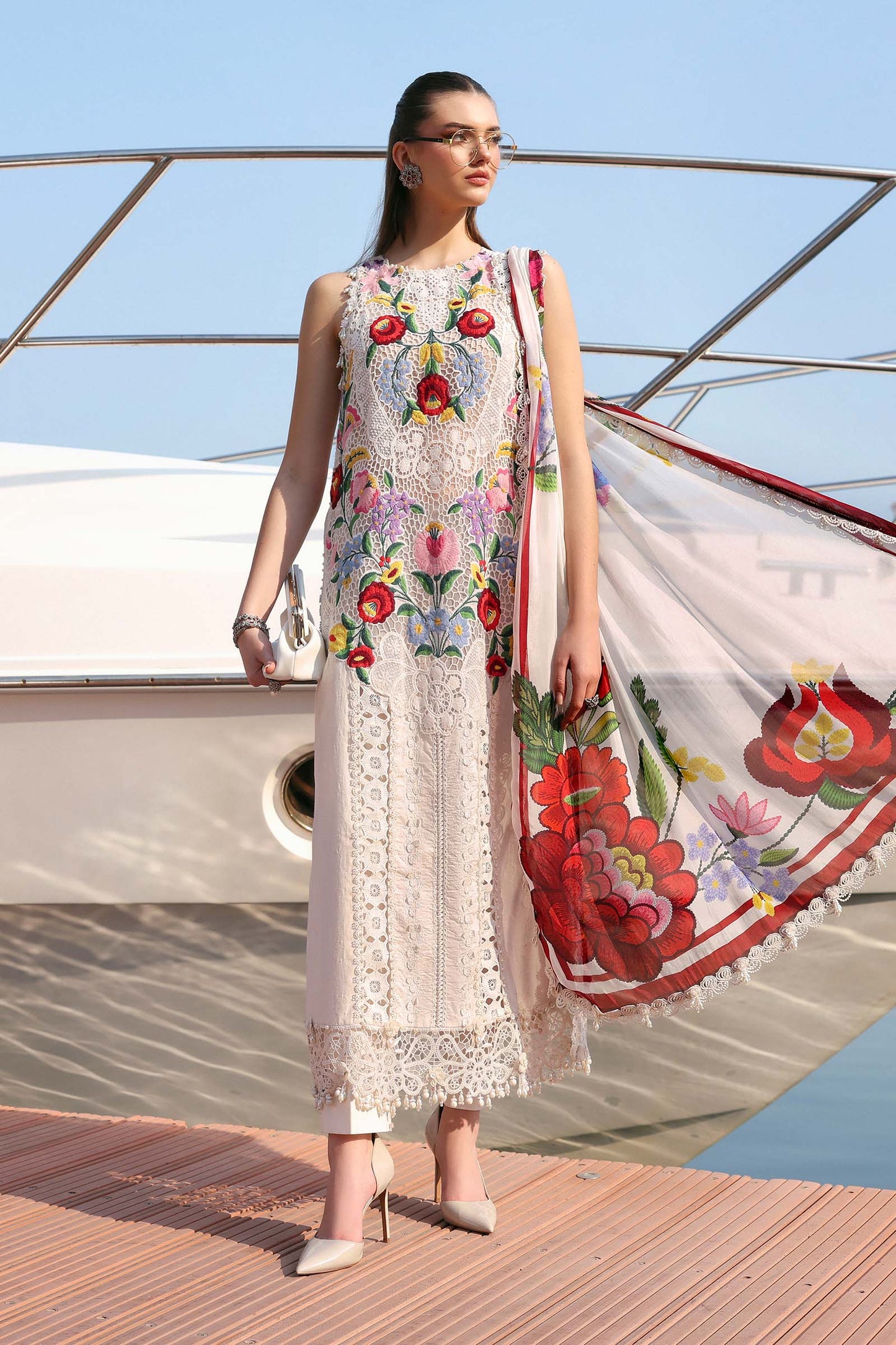 Maria B | Lawn 26 | D-2610-A - Luxury Dress - available at Maria Faisal in UK and USA.