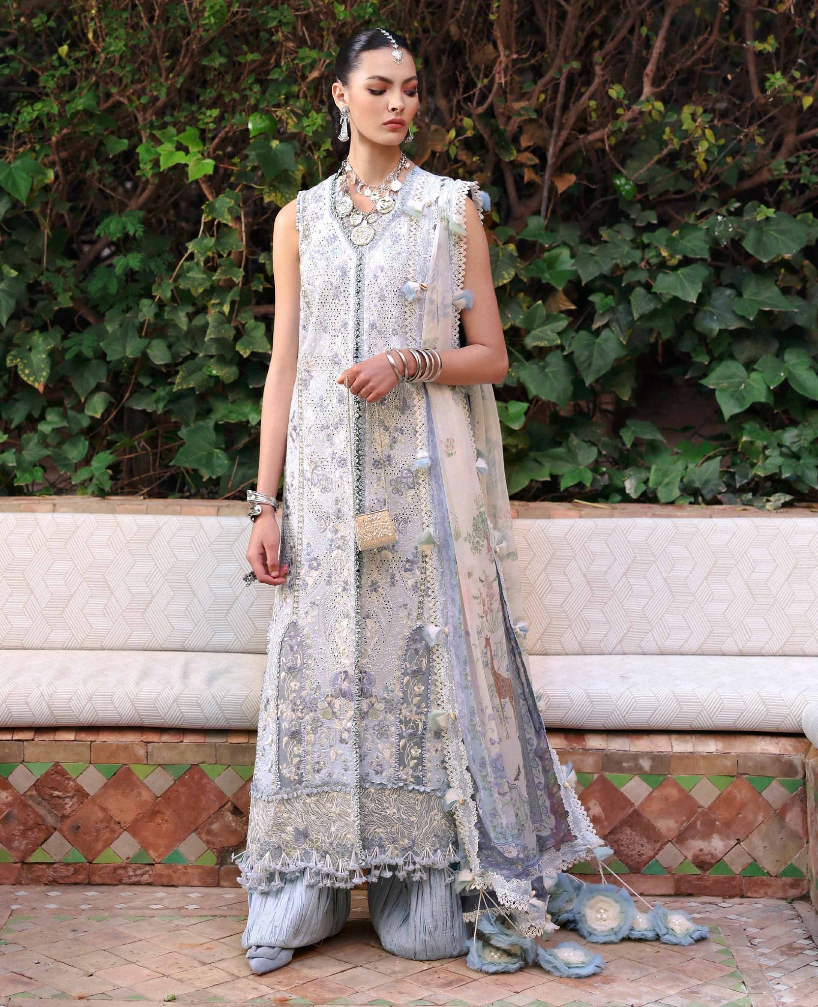 Republic Womenswear | Reine Luxury Lawn 26 | Iris - Dress - available at Maria Faisal in UK and USA.