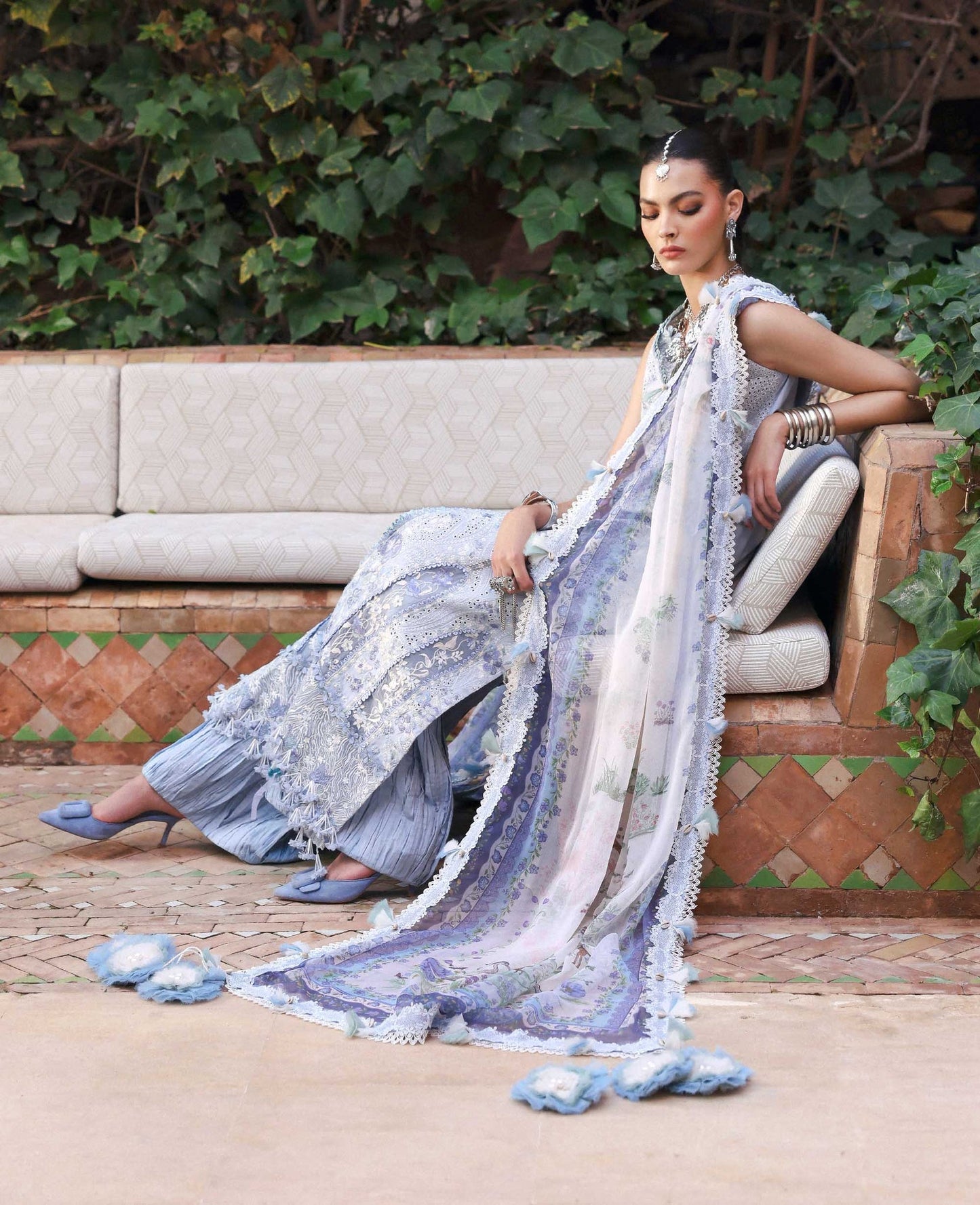 Republic Womenswear | Reine Luxury Lawn 26 | Iris - Dress - available at Maria Faisal in UK and USA.