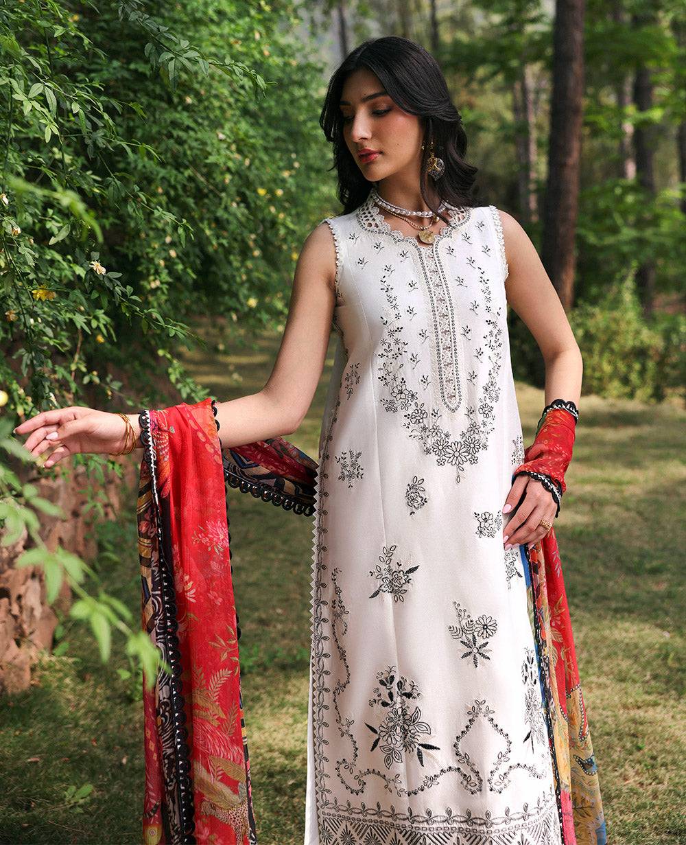 Republic Womenswear | Talia Luxury Lawn 25 | D1-B - Lunara by Maria Faisal - Registered Vendor of : Republic Womenswear - type : Ladies Clothes - 100% original wedding dresses
