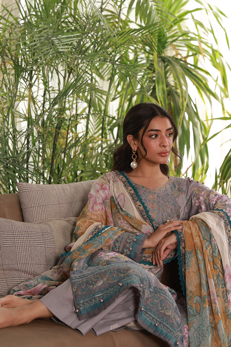 Gulaal | Delia Lawn 26 | Orra - Luxury Dress - available at Maria Faisal in UK and USA.