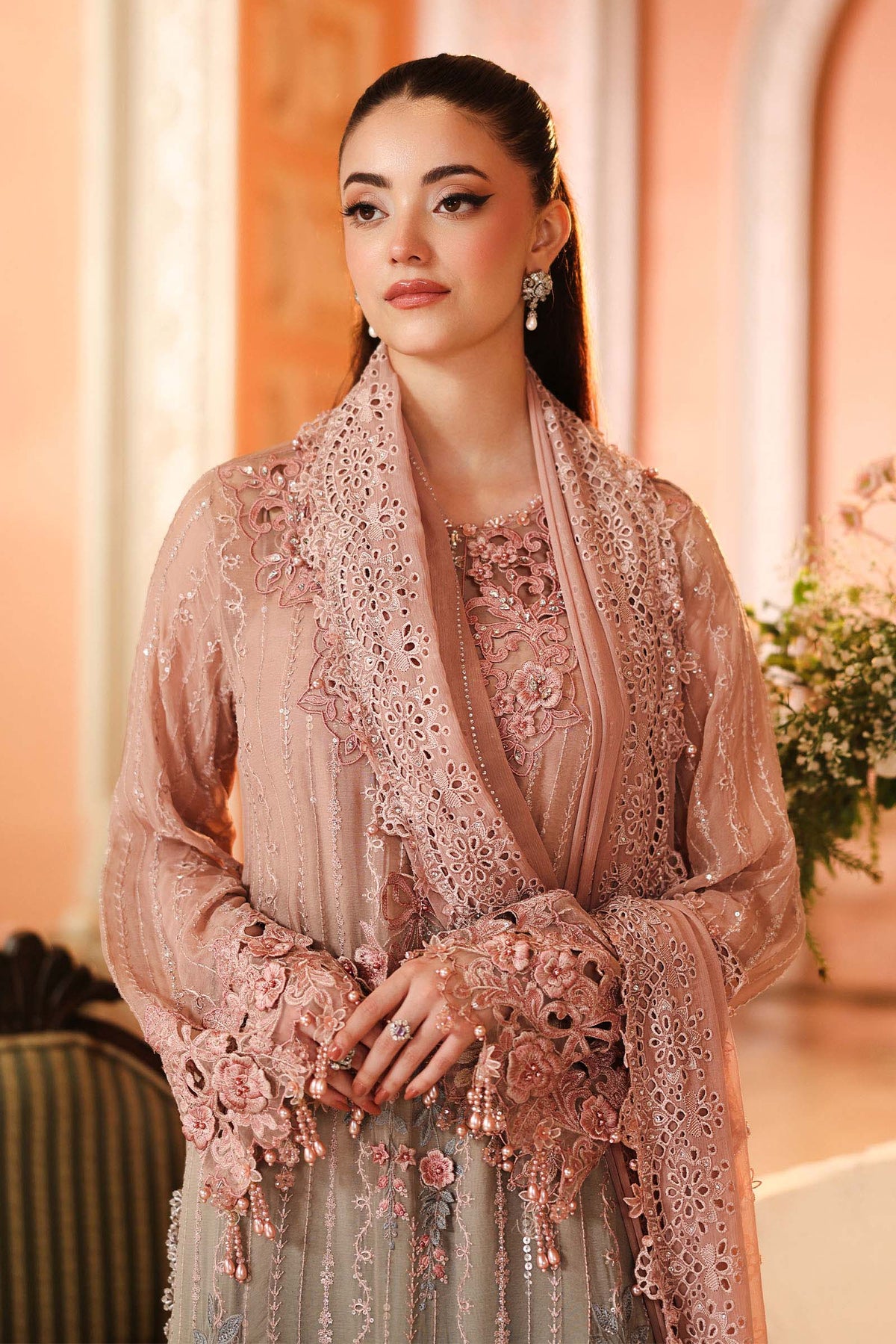 Maria B | Royale Tea Affair | MPC-26-202-Ombre Blossom - Formal Dress - available at Maria Faisal in UK and USA.