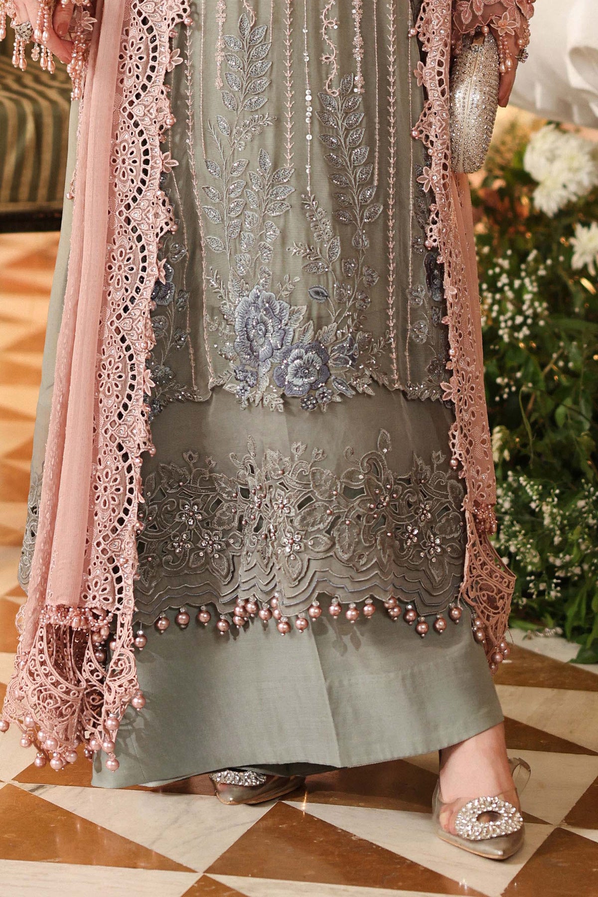 Maria B | Royale Tea Affair | MPC-26-202-Ombre Blossom - Formal Dress - available at Maria Faisal in UK and USA.