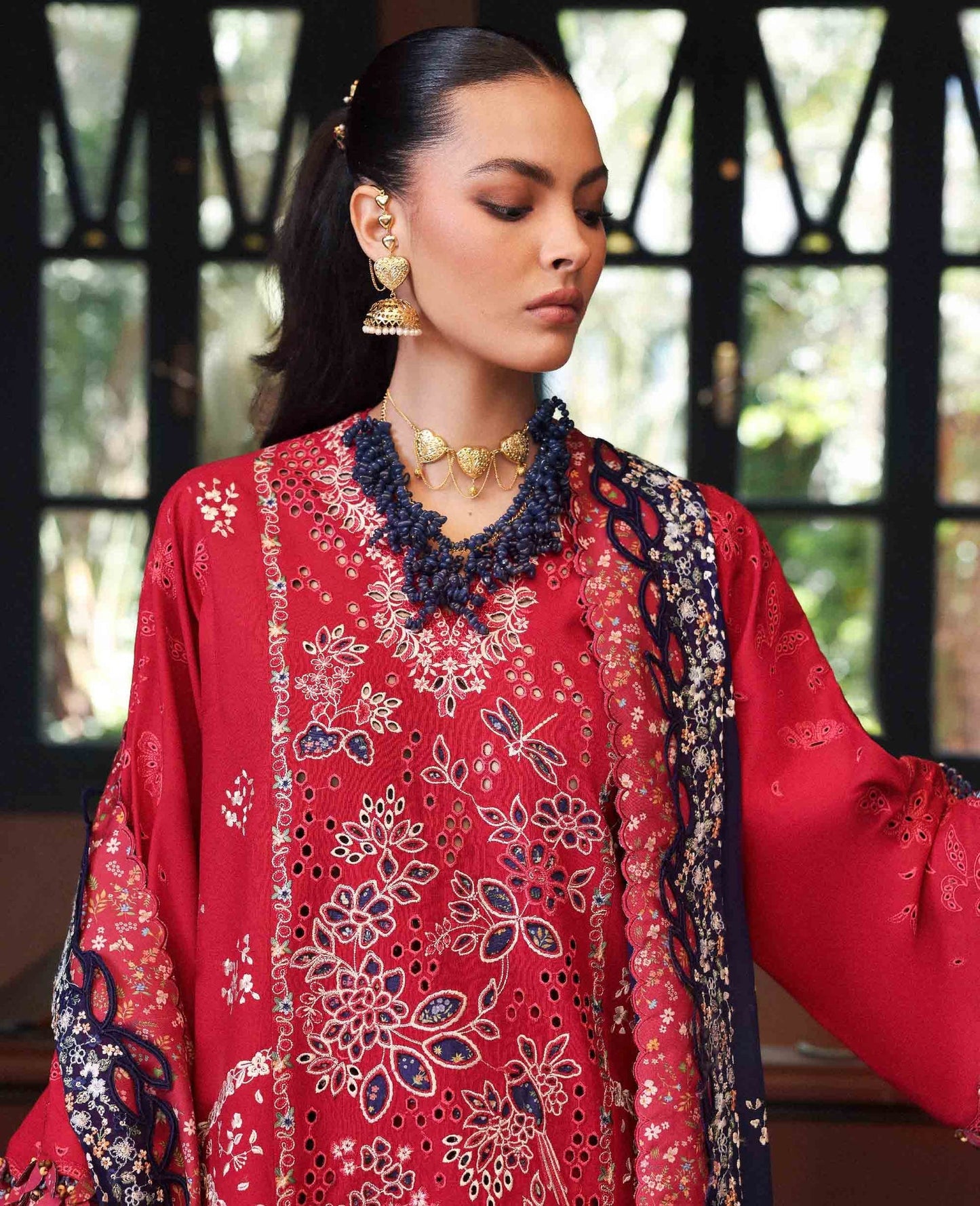 Republic Womenswear | Reine Luxury Lawn 26 | Belle Rosee - Dress - available at Maria Faisal in UK and USA.