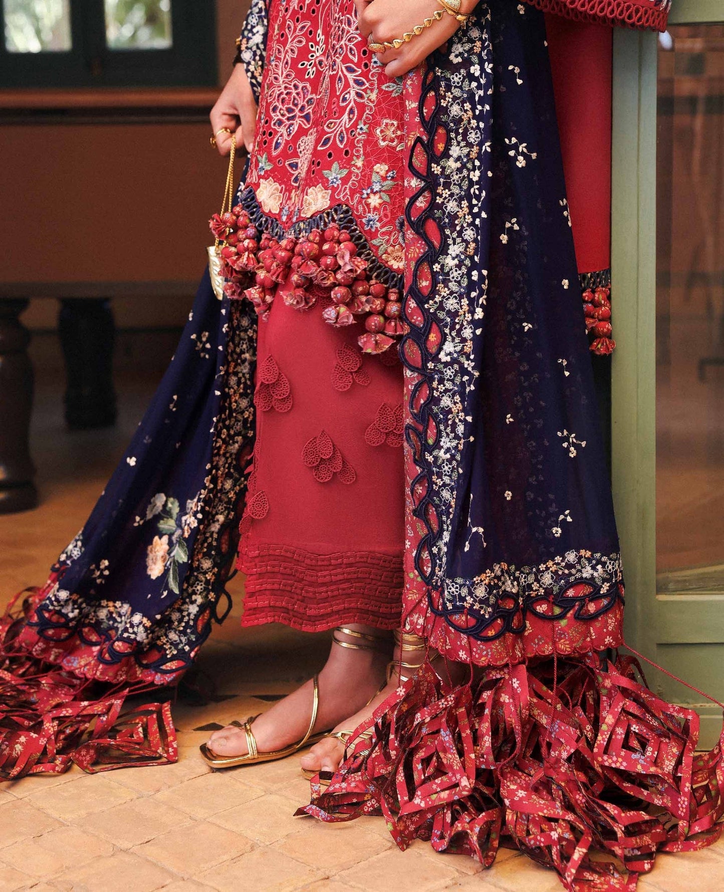 Republic Womenswear | Reine Luxury Lawn 26 | Belle Rosee - Dress - available at Maria Faisal in UK and USA.
