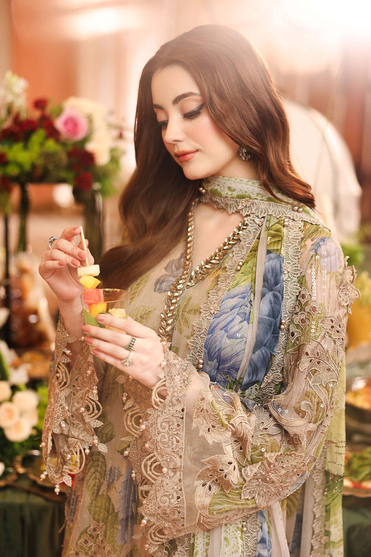 Maria B | Royale Tea Affair | MPC-26-203-Warm Beige - Formal Dress - available at Maria Faisal in UK and USA.