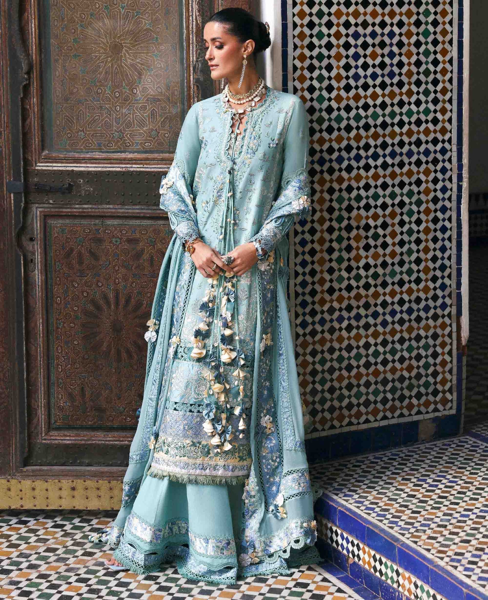 Republic Womenswear | Reine Luxury Lawn 26 | Lilas - Dress - available at Maria Faisal in UK and USA.