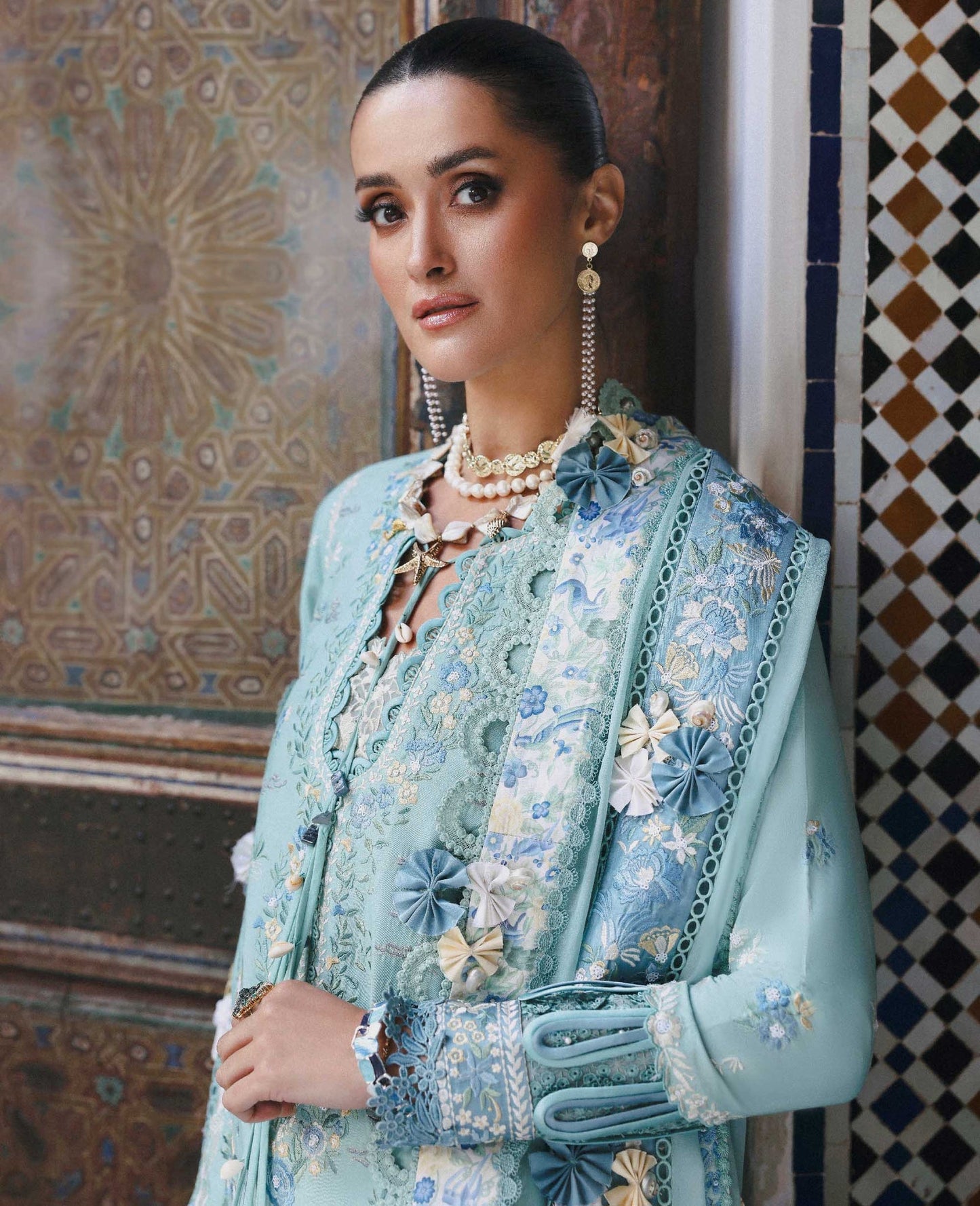 Republic Womenswear | Reine Luxury Lawn 26 | Lilas - Dress - available at Maria Faisal in UK and USA.