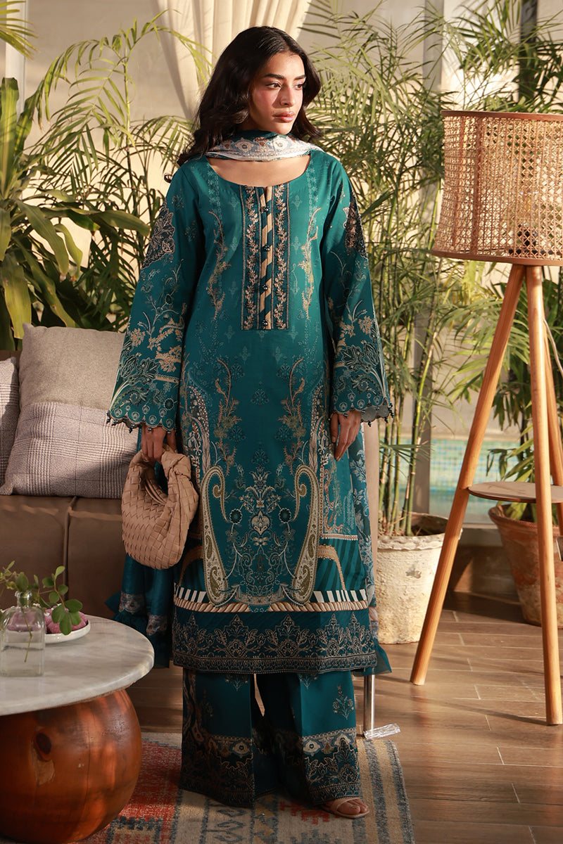 Gulaal | Delia Lawn 26 | Isla - Luxury Dress - available at Maria Faisal in UK and USA.