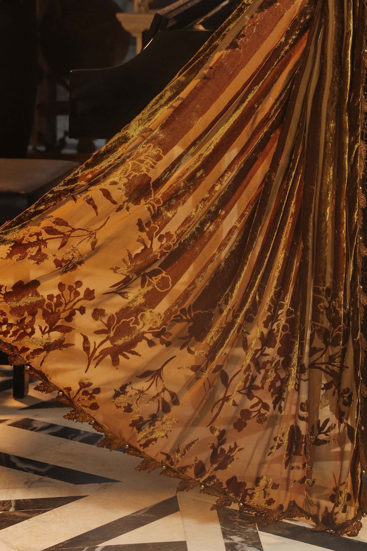 Maria B | Royale Tea Affair | MPC-26-205-Mustard - Formal Dress - available at Maria Faisal in UK and USA.