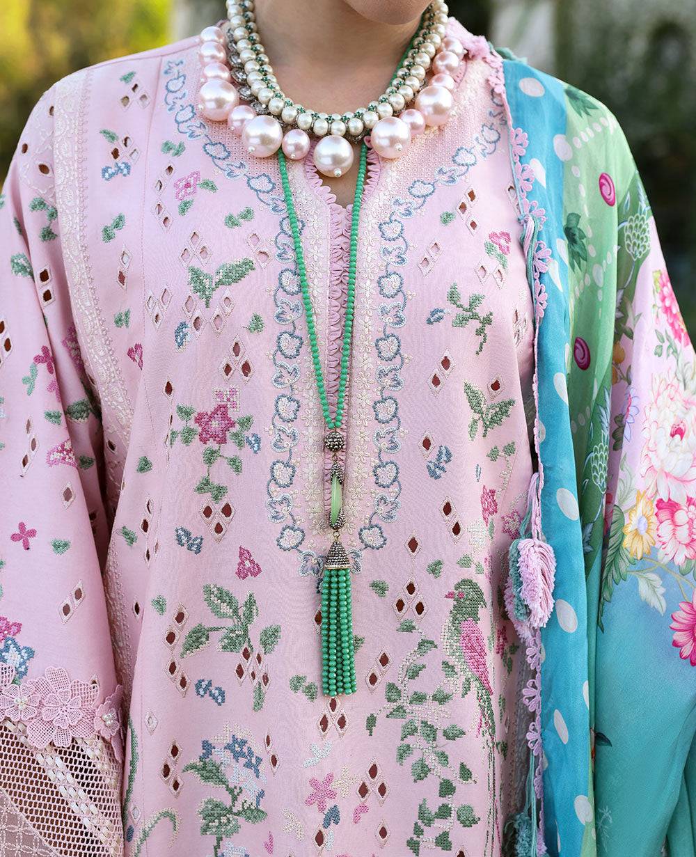 Republic Womenswear | Kalani Eid Luxury Lawn 25 | D5-A - Meher by Maria Faisal - Registered Vendor of : Republic Womenswear - type : Ladies Clothes - 100% original wedding dresses