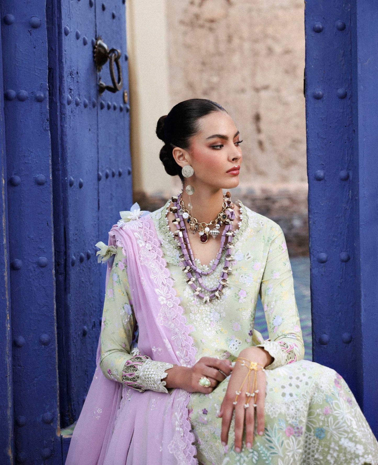 Republic Womenswear | Reine Luxury Lawn 26 | Perla - Dress - available at Maria Faisal in UK and USA.