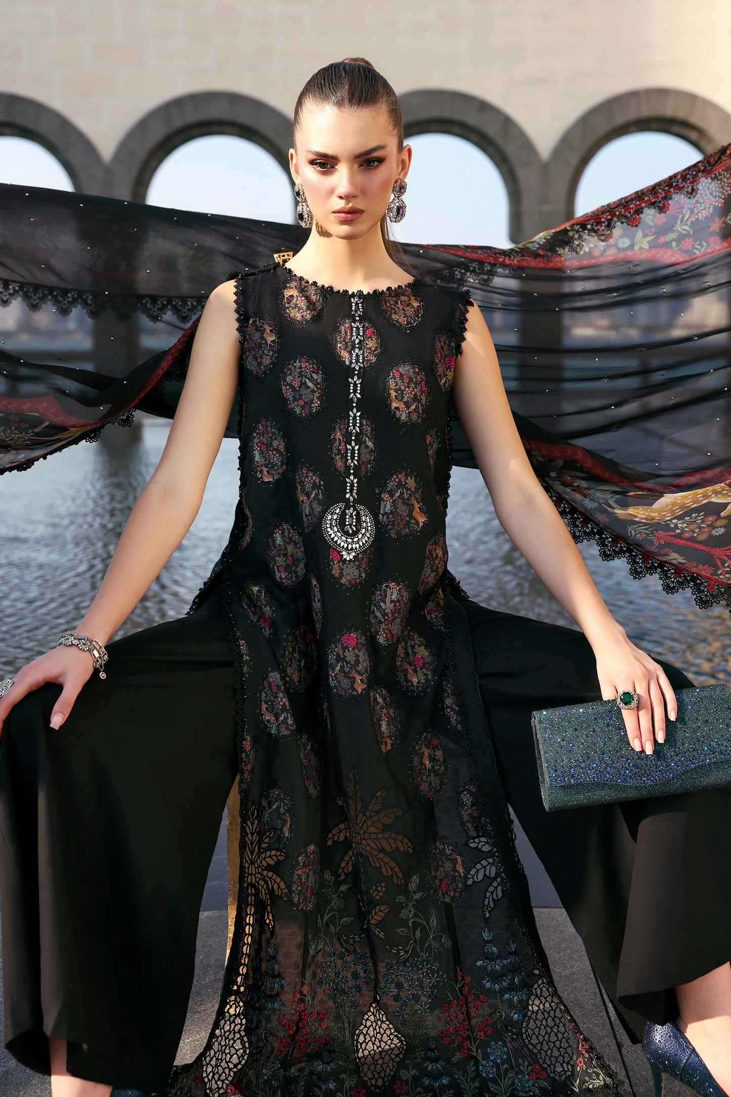 Maria B | Lawn 26 | D-2605-B - Luxury Dress - available at Maria Faisal in UK and USA.
