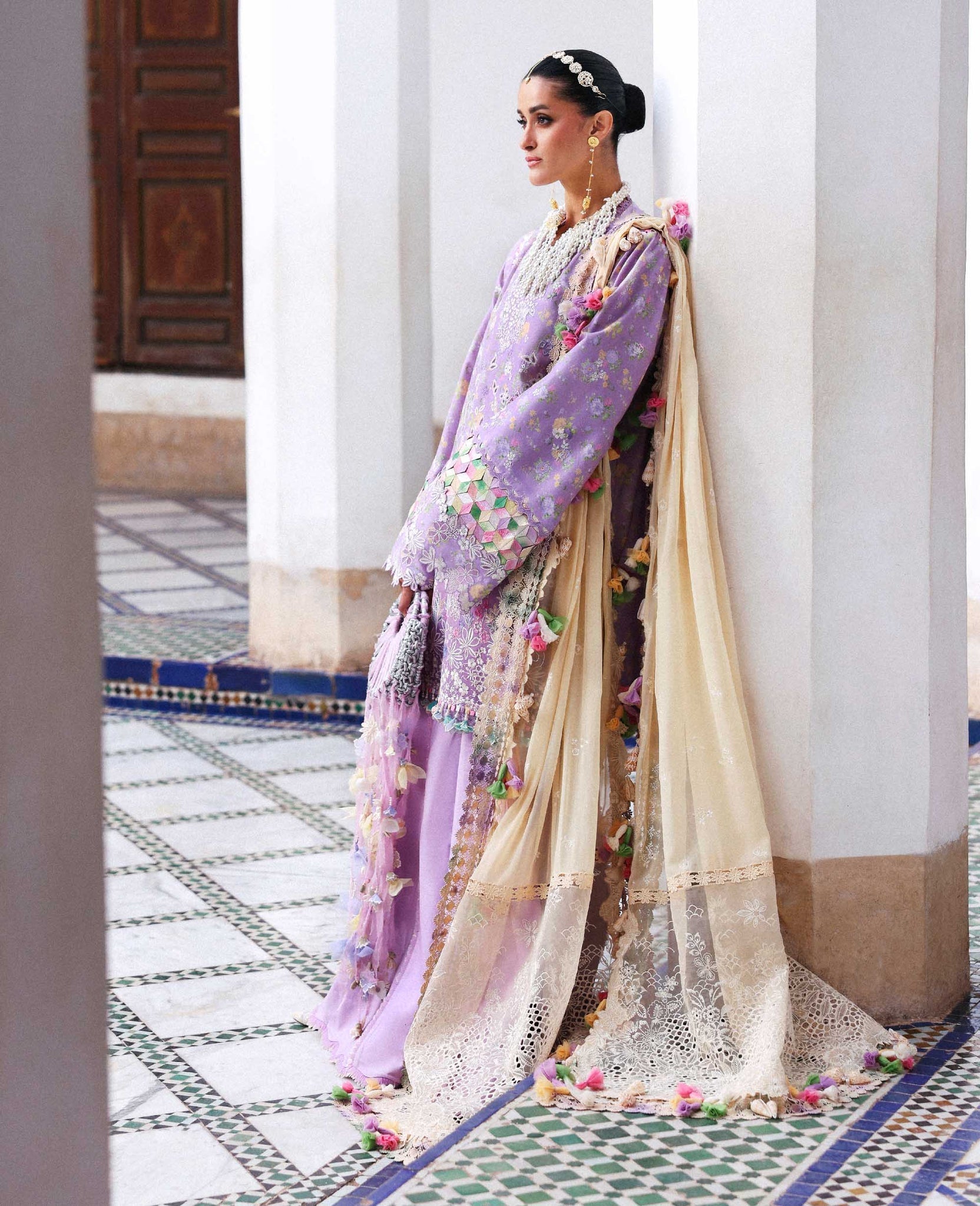 Republic Womenswear | Reine Luxury Lawn 26 | Licci - Dress - available at Maria Faisal in UK and USA.