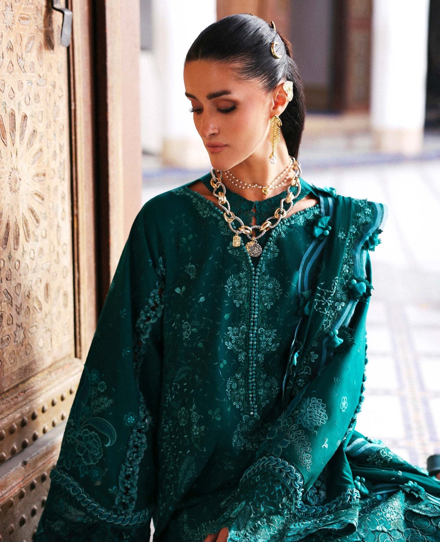 Republic Womenswear | Reine Luxury Lawn 26 | Luna - Dress - available at Maria Faisal in UK and USA.