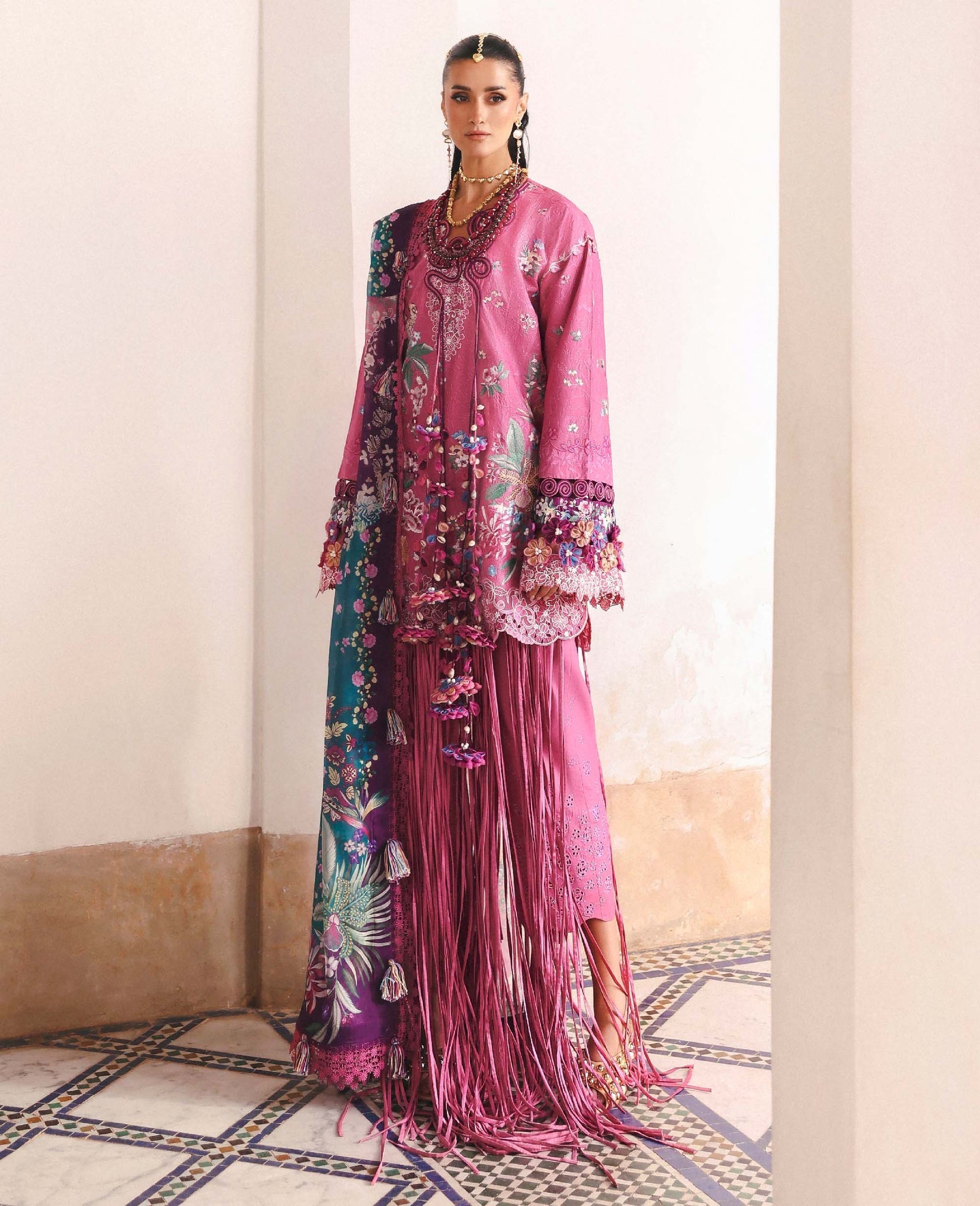 Republic Womenswear | Reine Luxury Lawn 26 | Aria - Dress - available at Maria Faisal in UK and USA.