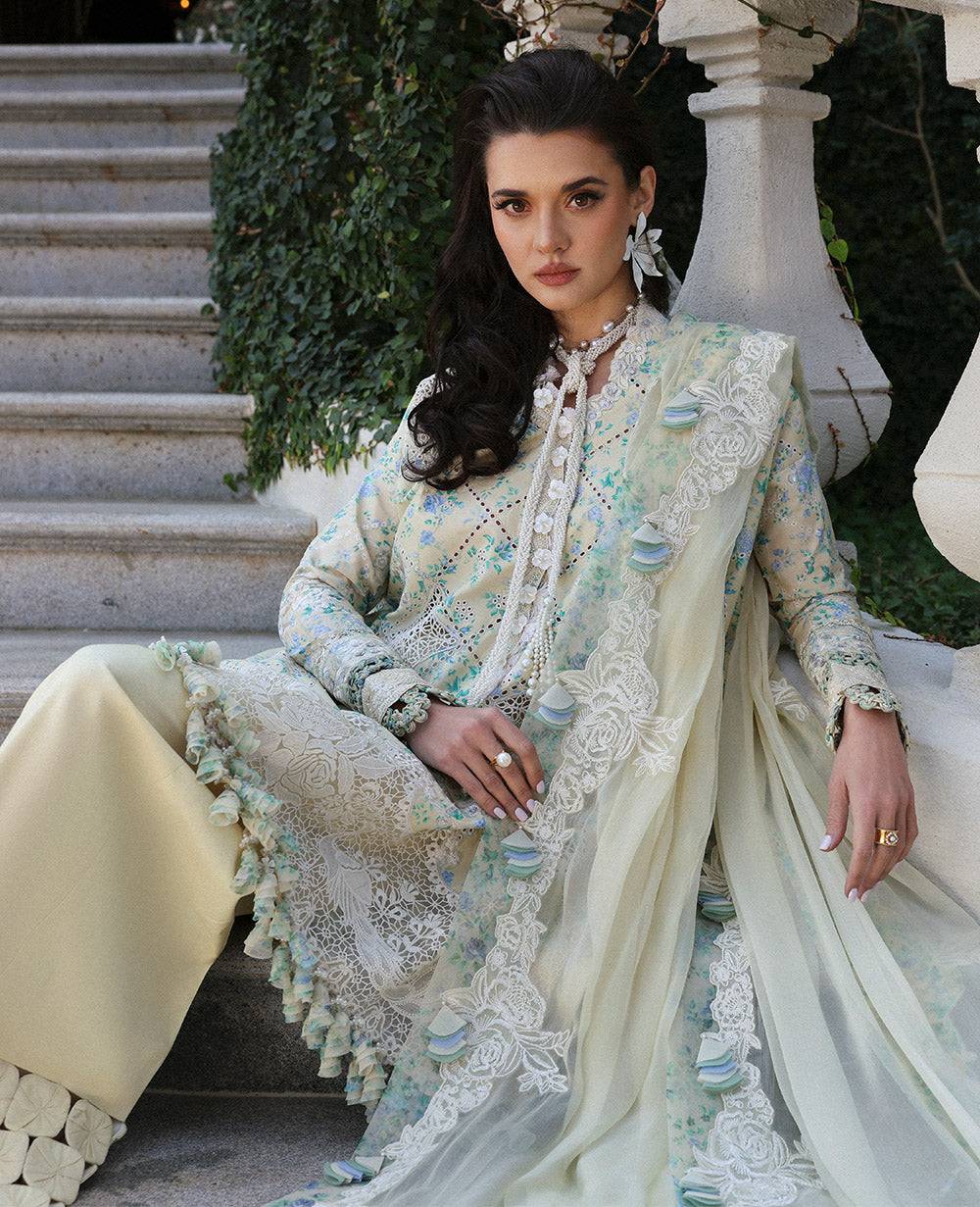Republic Womenswear | Kalani Eid Luxury Lawn 25 | D8-A - Zuri by Maria Faisal - Registered Vendor of : Republic Womenswear - type : Ladies Clothes - 100% original wedding dresses