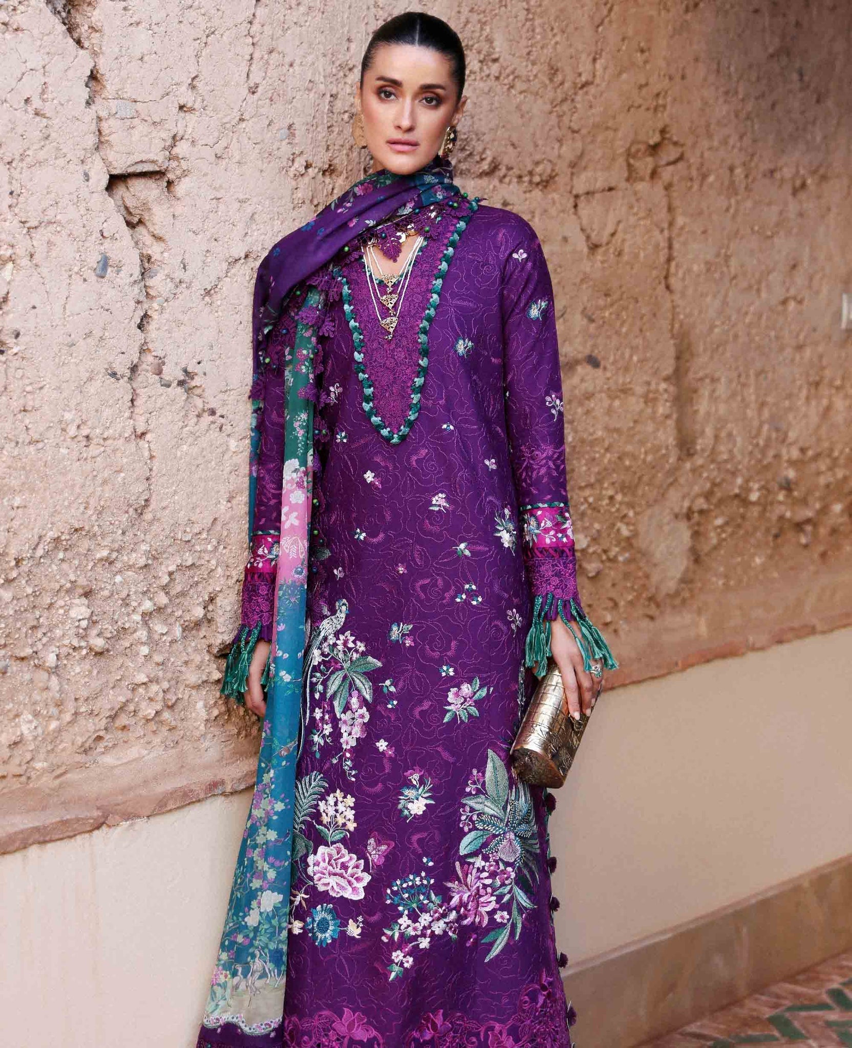 Republic Womenswear | Reine Luxury Lawn 26 | Nia - Dress - available at Maria Faisal in UK and USA.