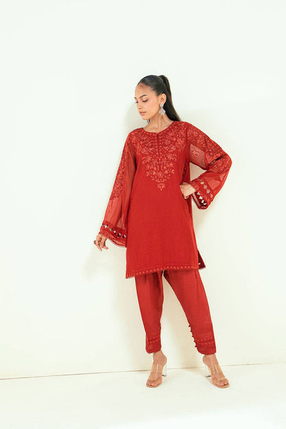 Dhanak | Signature Pret | SS25DA-2698 RED by Maria Faisal - Registered Vendor of : Dhanak - type : Ladies Clothes - 100% original wedding dresses