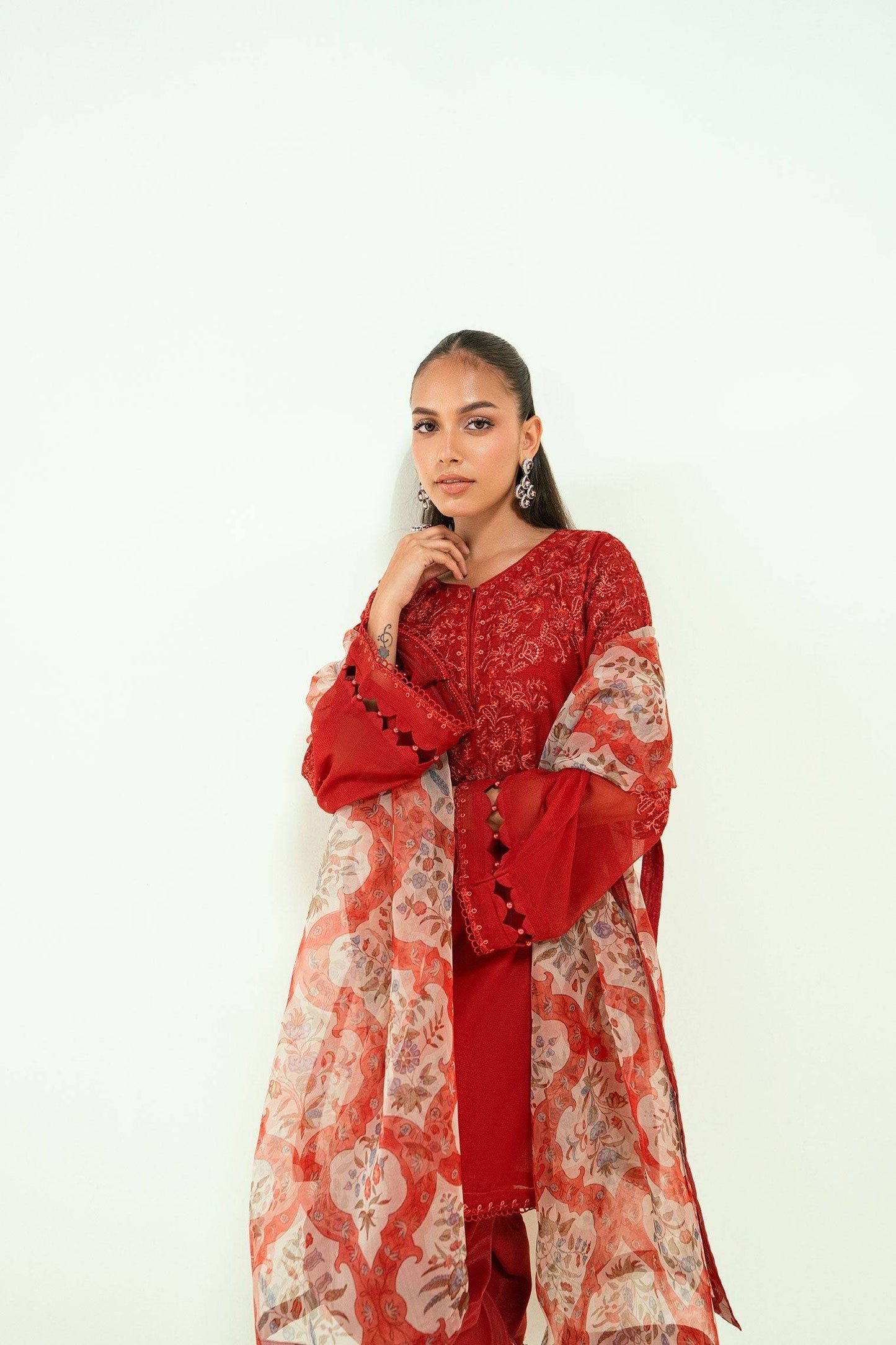 Dhanak | Signature Pret | SS25DA-2698 RED by Maria Faisal - Registered Vendor of : Dhanak - type : Ladies Clothes - 100% original wedding dresses