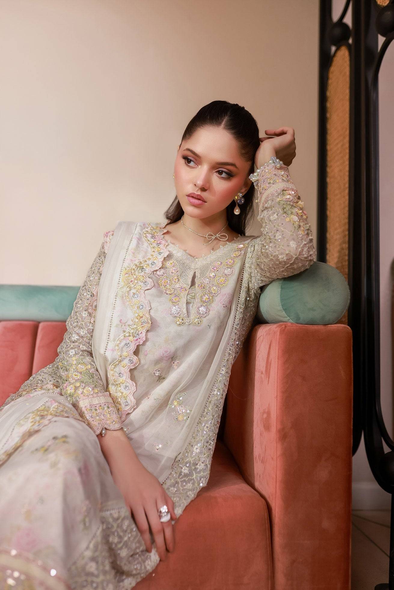 Dhanak | Chiffon Pret | SS25DA-2711 by Maria Faisal - Registered Vendor of : Dhanak - type : Ladies Clothes - 100% original wedding dresses