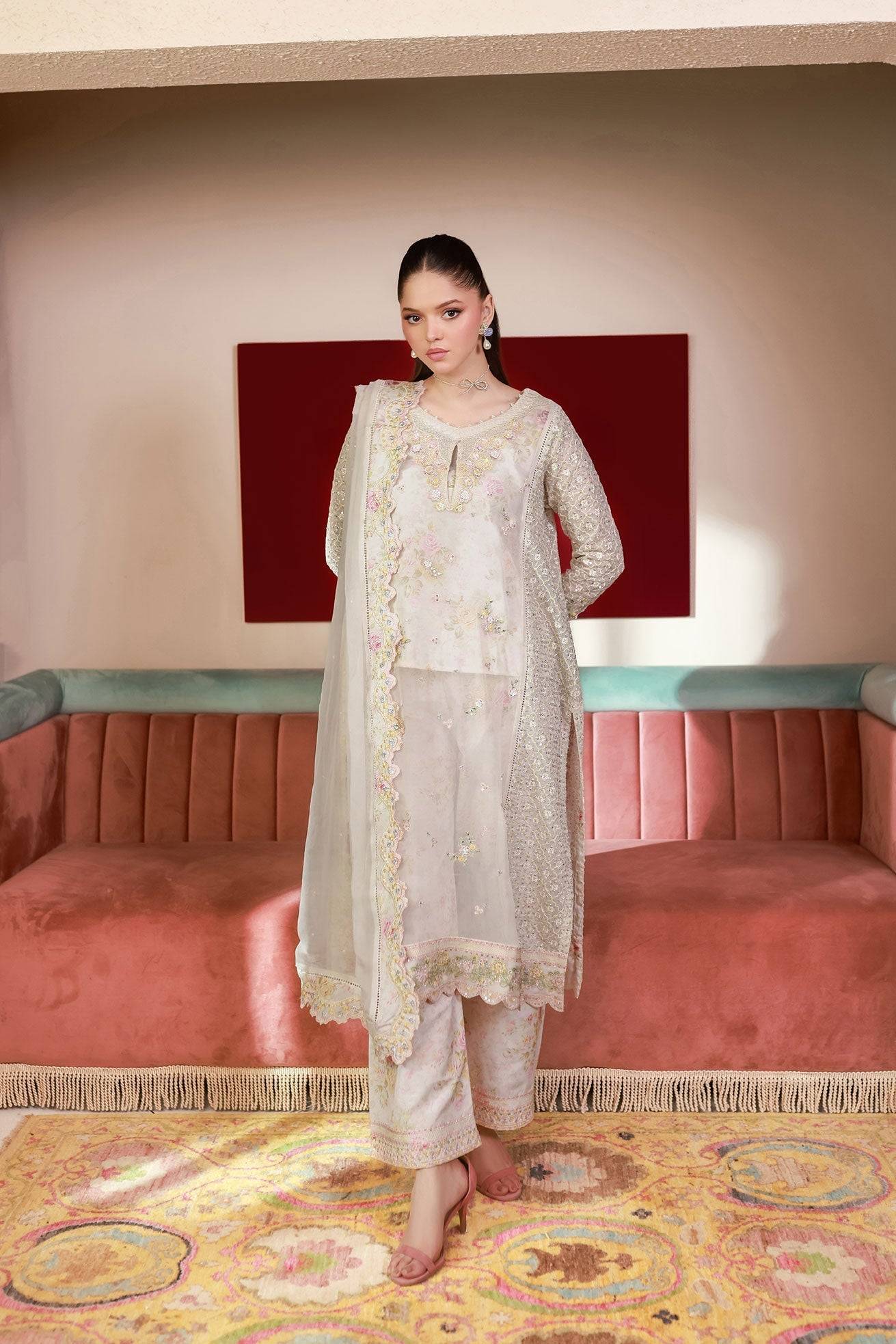 Dhanak | Chiffon Pret | SS25DA-2711 by Maria Faisal - Registered Vendor of : Dhanak - type : Ladies Clothes - 100% original wedding dresses