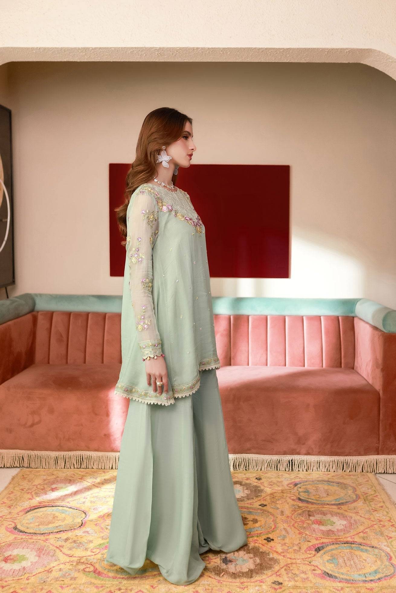 Dhanak | Chiffon Pret | SS25DA-2712 by Maria Faisal - Registered Vendor of : Dhanak - type : Ladies Clothes - 100% original wedding dresses