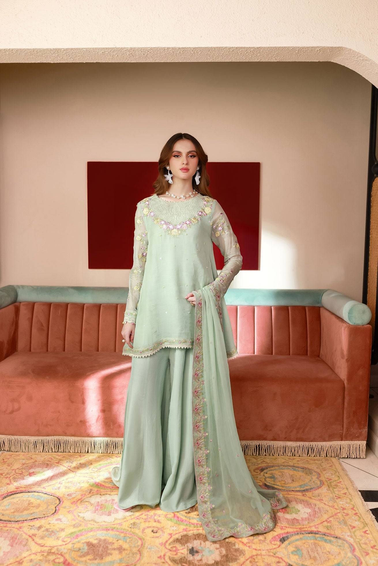 Dhanak | Chiffon Pret | SS25DA-2712 by Maria Faisal - Registered Vendor of : Dhanak - type : Ladies Clothes - 100% original wedding dresses