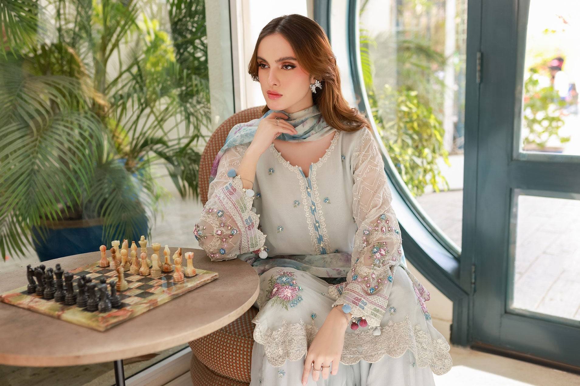 Dhanak | Chiffon Pret | SS25DA-2715 by Maria Faisal - Registered Vendor of : Dhanak - type : Ladies Clothes - 100% original wedding dresses