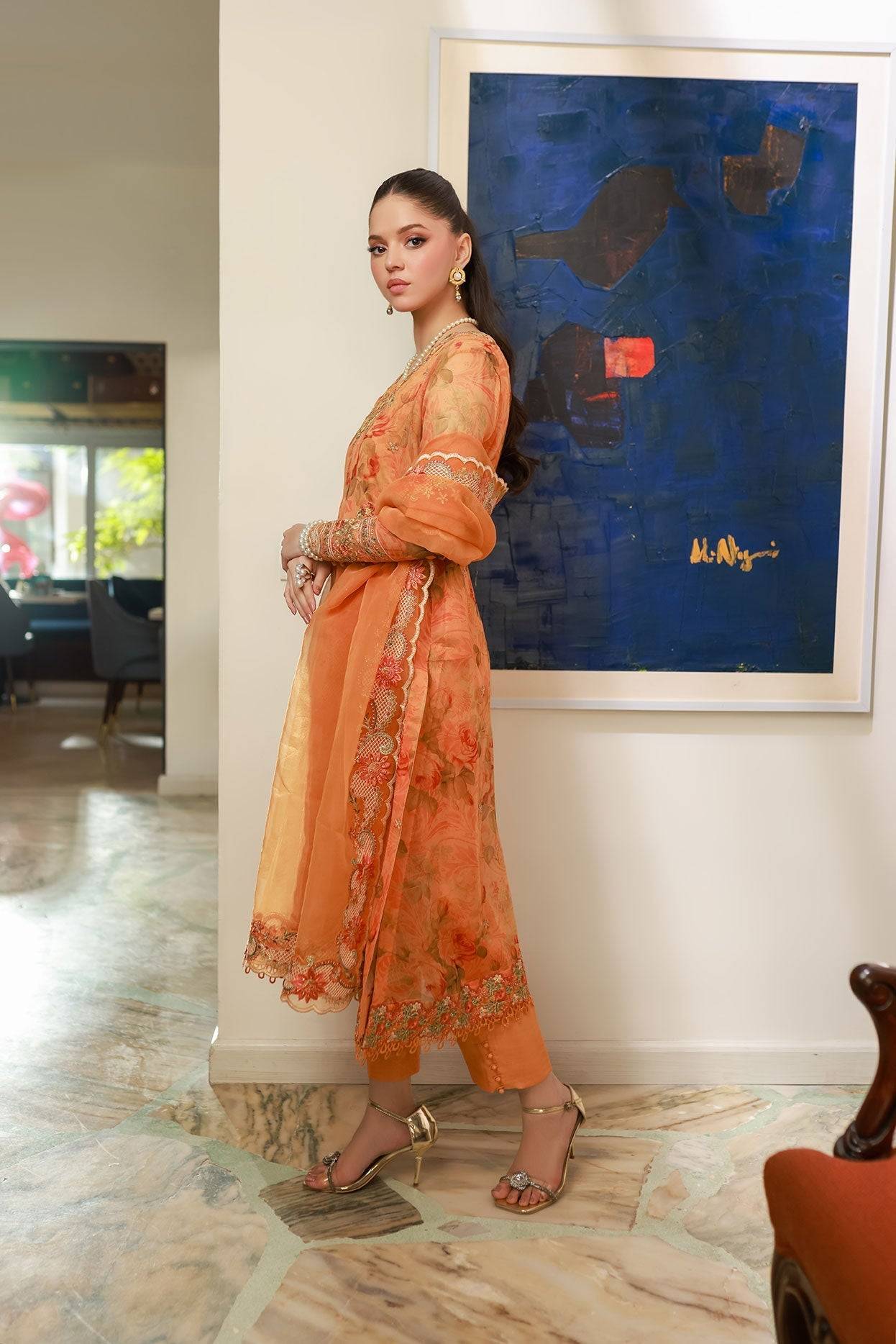 Dhanak | Chiffon Pret | SS25DA-2716 by Maria Faisal - Registered Vendor of : Dhanak - type : Ladies Clothes - 100% original wedding dresses