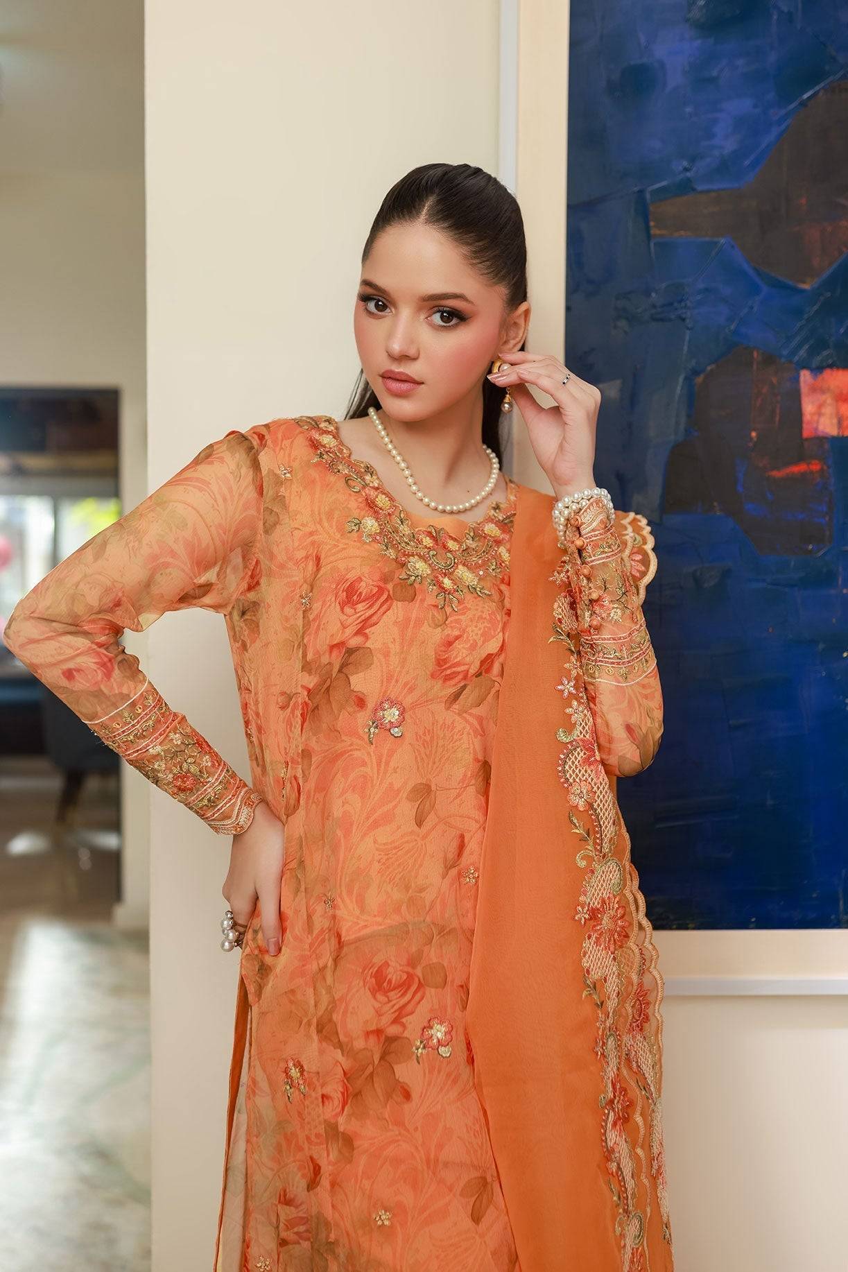 Dhanak | Chiffon Pret | SS25DA-2716 by Maria Faisal - Registered Vendor of : Dhanak - type : Ladies Clothes - 100% original wedding dresses
