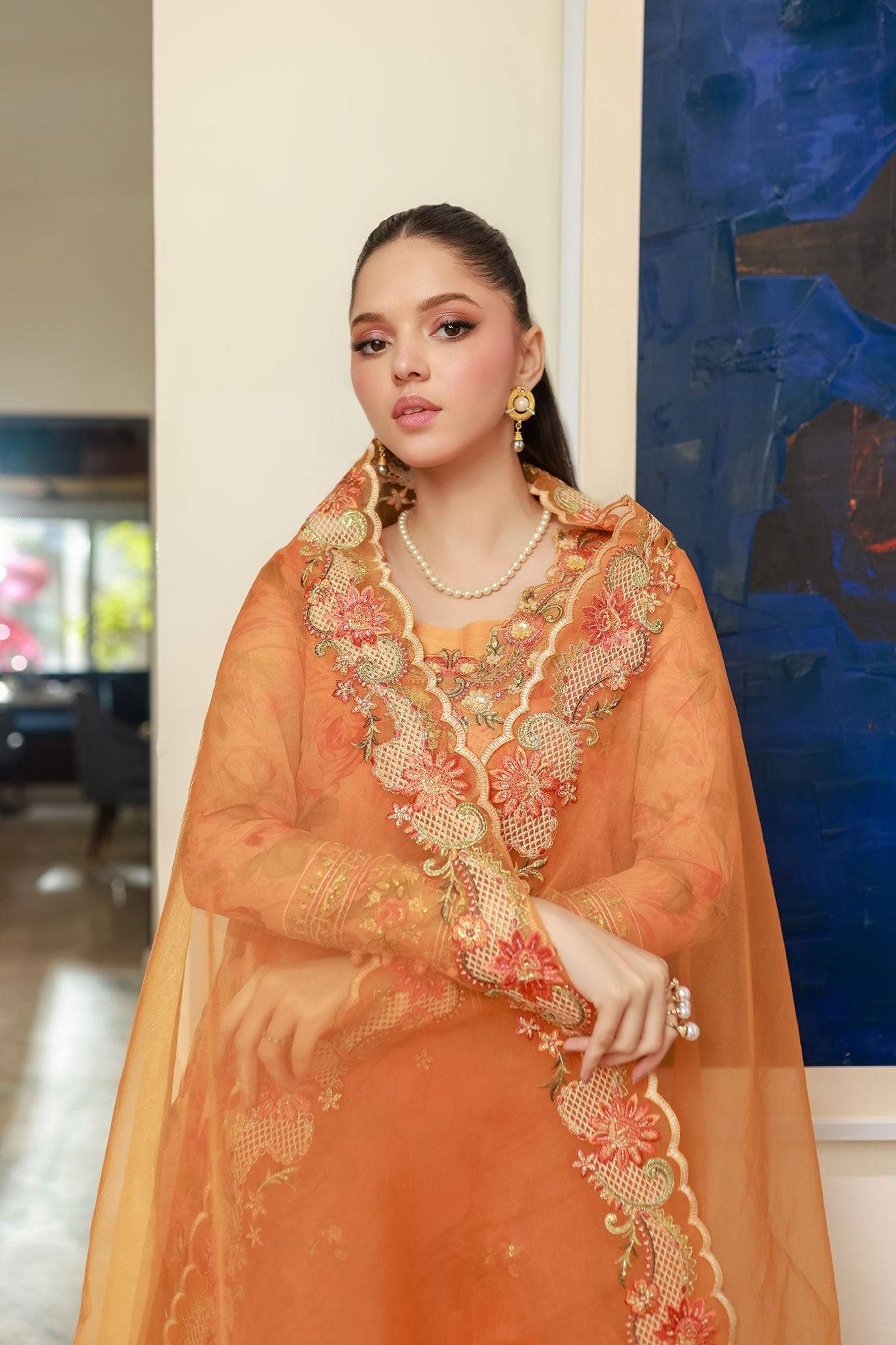 Dhanak | Chiffon Pret | SS25DA-2716 by Maria Faisal - Registered Vendor of : Dhanak - type : Ladies Clothes - 100% original wedding dresses