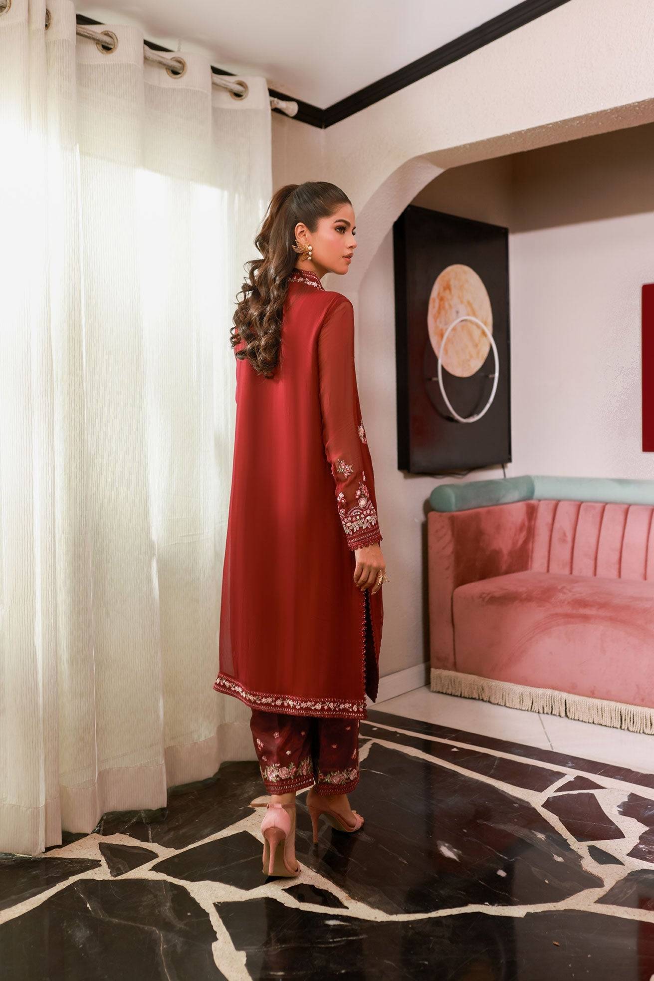 Dhanak | Chiffon Pret | SS25DA-2719 by Maria Faisal - Registered Vendor of : Dhanak - type : Ladies Clothes - 100% original wedding dresses