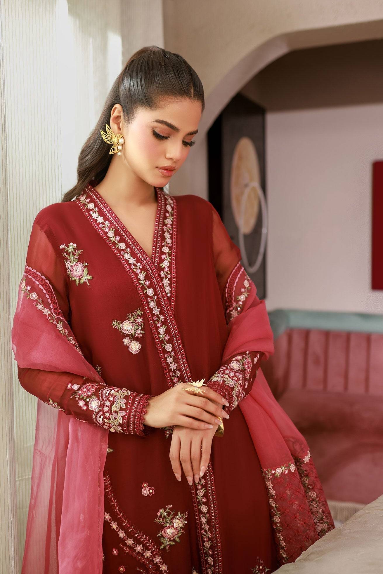 Dhanak | Chiffon Pret | SS25DA-2719 by Maria Faisal - Registered Vendor of : Dhanak - type : Ladies Clothes - 100% original wedding dresses