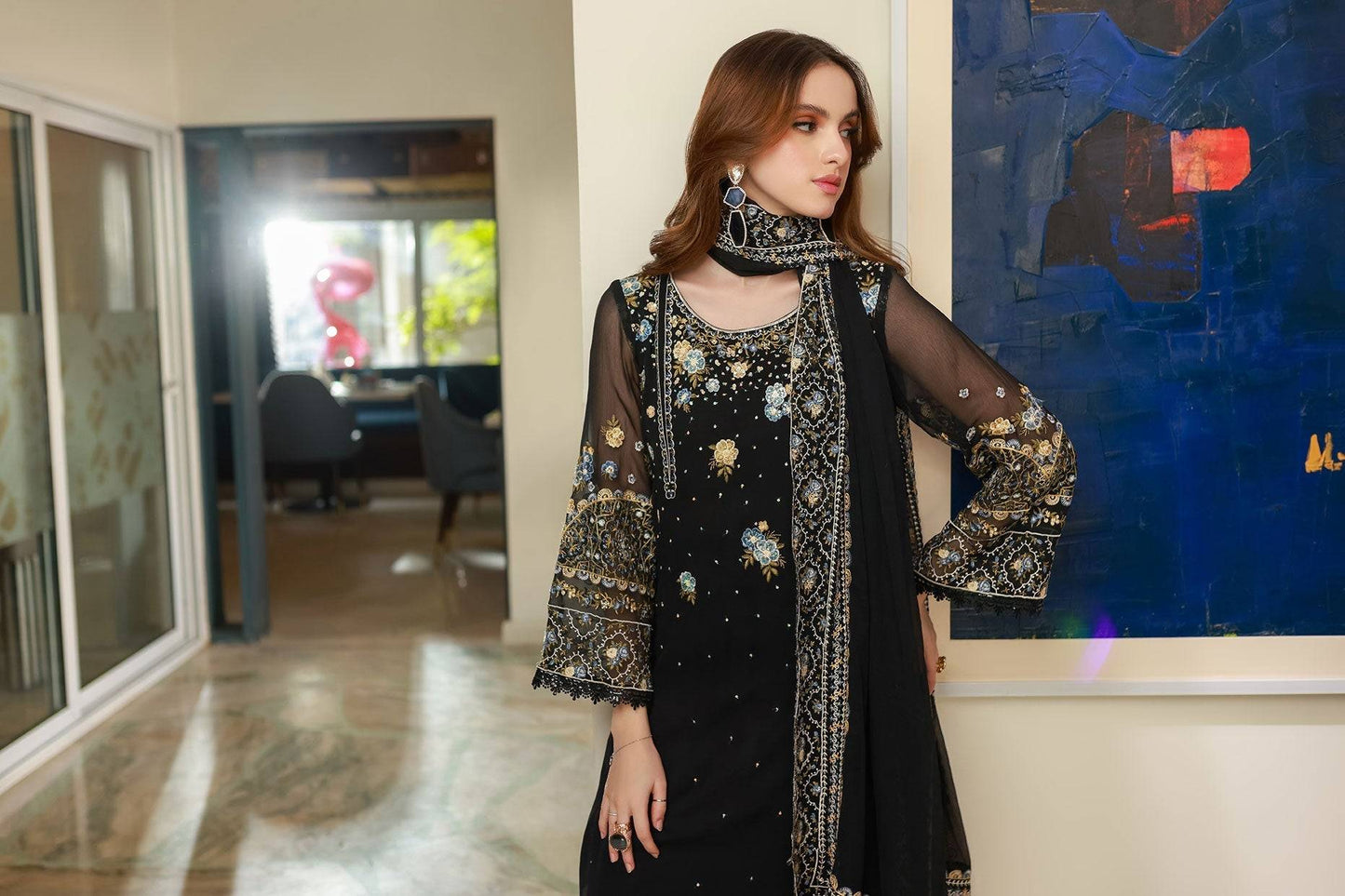 Dhanak | Chiffon Pret | SS25DA-2720 by Maria Faisal - Registered Vendor of : Dhanak - type : Ladies Clothes - 100% original wedding dresses