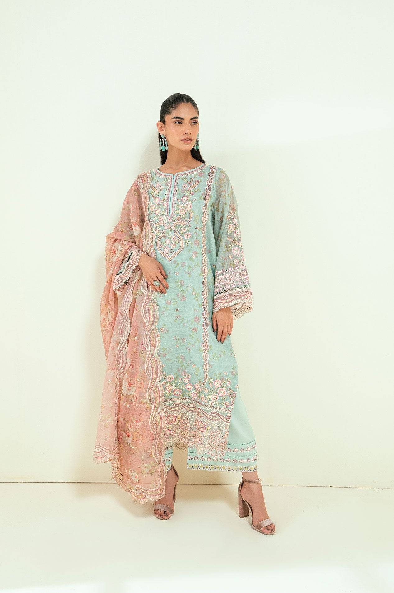 Dhanak | Signature Pret | SS25DA-2722 L-GREEN by Maria Faisal - Registered Vendor of : Dhanak - type : Ladies Clothes - 100% original wedding dresses