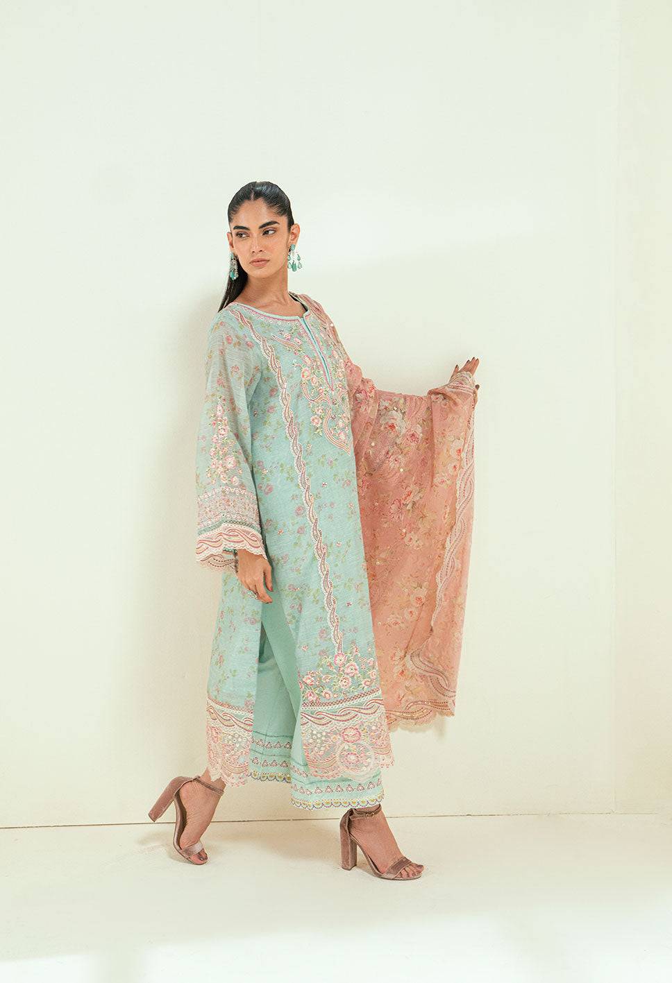 Dhanak | Signature Pret | SS25DA-2722 L-GREEN by Maria Faisal - Registered Vendor of : Dhanak - type : Ladies Clothes - 100% original wedding dresses