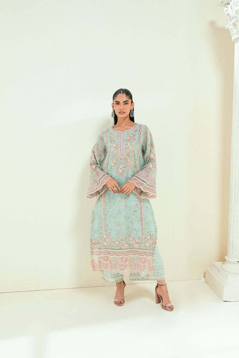 Dhanak | Signature Pret | SS25DA-2722 L-GREEN by Maria Faisal - Registered Vendor of : Dhanak - type : Ladies Clothes - 100% original wedding dresses
