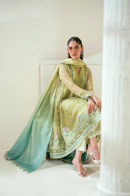 Dhanak | Signature Pret | SS25DA-2729 L-GREEN by Maria Faisal - Registered Vendor of : Dhanak - type : Ladies Clothes - 100% original wedding dresses