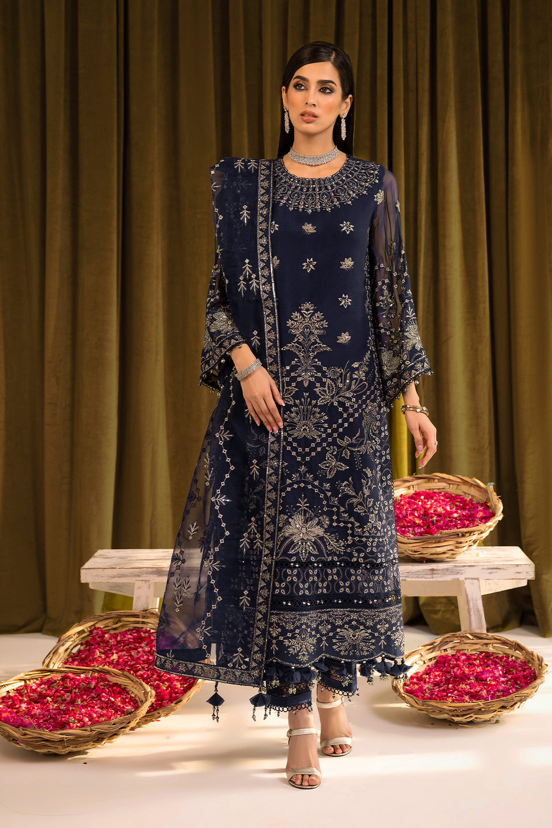 Alizeh | Formals Collection | Daim - V16D08 Embroidered Chiffon Blue