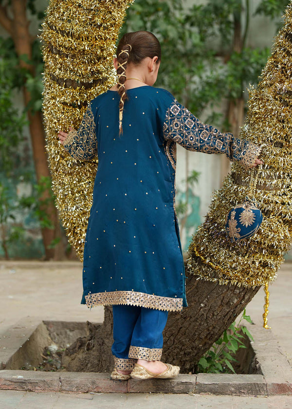 3 Piece Embroidered Chiffon Suit - Kids Clothing - available at Maria Faisal in UK and USA.