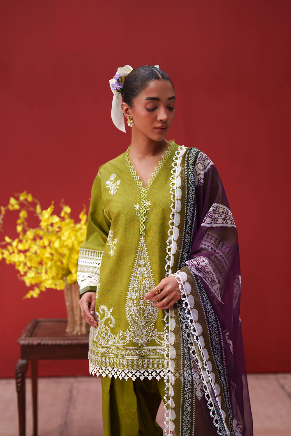 Saira Rizwan | Laanem SS 26 | NERAYA-A-SRL26-07 - Luxury Dress - available at Maria Faisal in UK and USA.