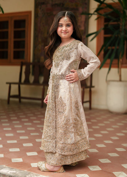 3 Piece Embroidered Chiffon Suit - Kids Clothing - available at Maria Faisal in UK and USA.