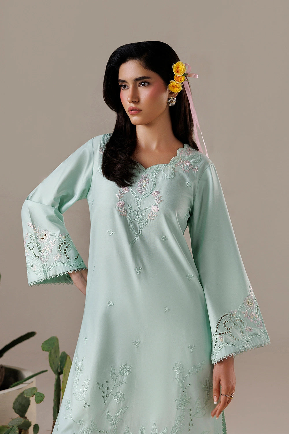 Azure | Chic Essentials |Dew Drop - Casual Dress - available at Maria Faisal in UK and USA.