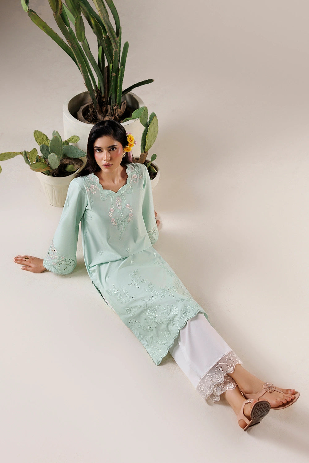 Azure | Chic Essentials |Dew Drop - Casual Dress - available at Maria Faisal in UK and USA.
