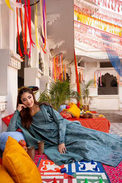 Florent | Basant Chikankari | FBC - 6B - Luxury Dress - available at Maria Faisal in UK and USA.