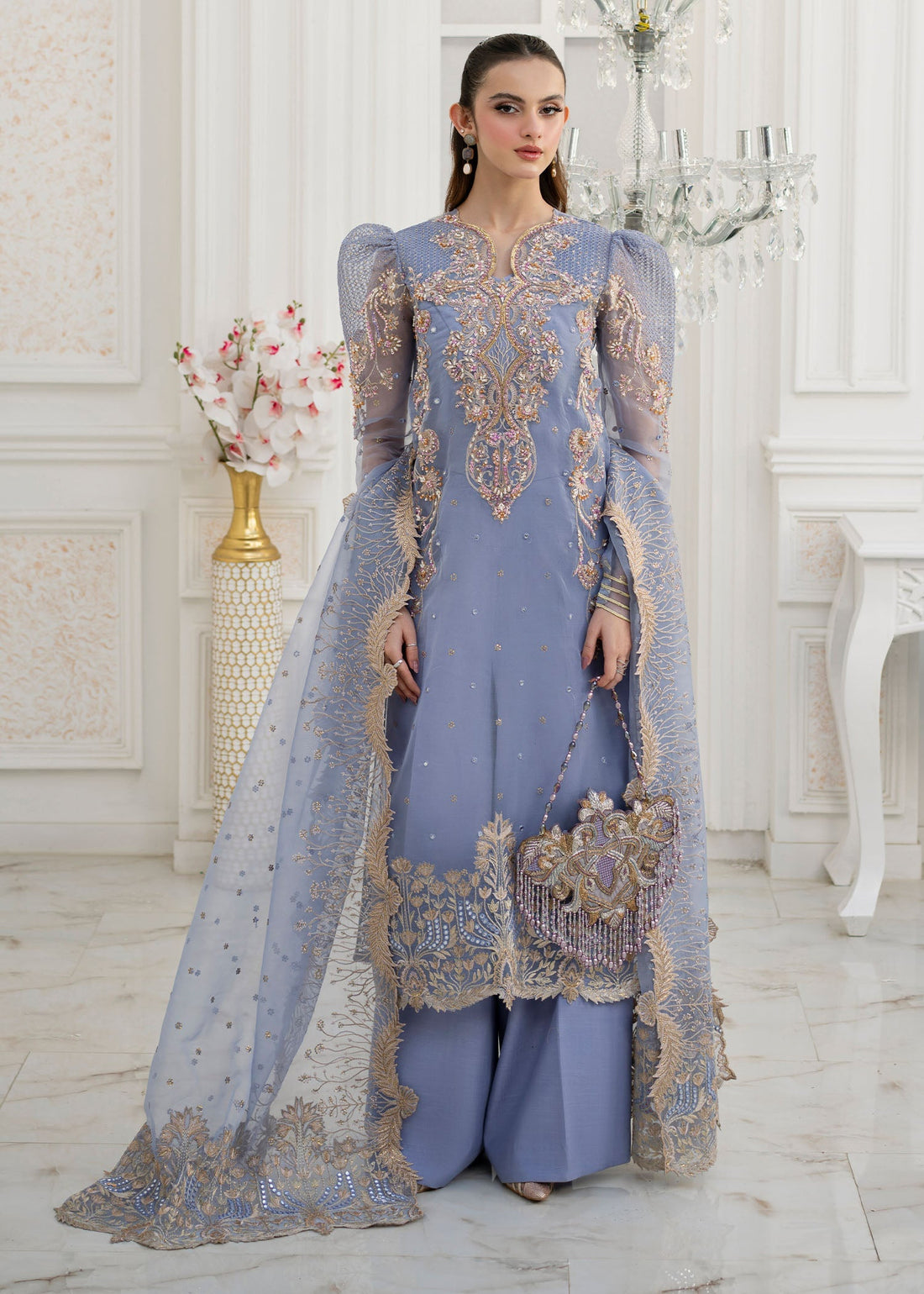 Jamnii | The Aura | Elsa - Designer Dress with Intricate embroidery and embellishments. Shop elegent wedding dress at Maria Faisal.