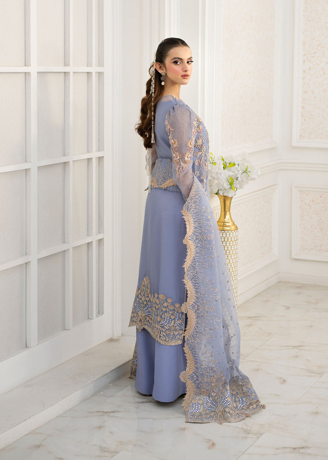 Jamnii | The Aura | Elsa - Designer Dress with Intricate embroidery and embellishments. Shop elegent wedding dress at Maria Faisal.