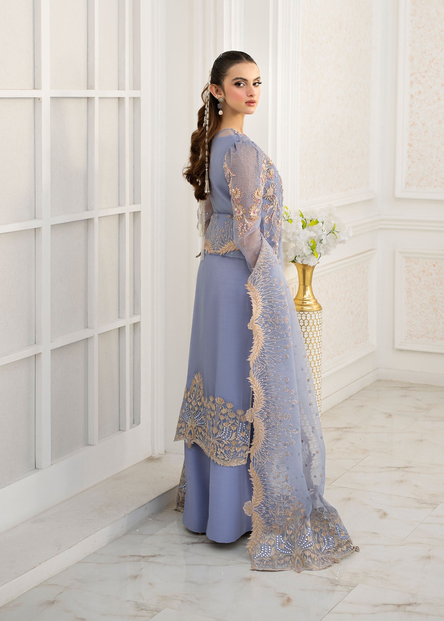 Jamnii | The Aura | Elsa - Designer Dress with Intricate embroidery and embellishments. Shop elegent wedding dress at Maria Faisal.