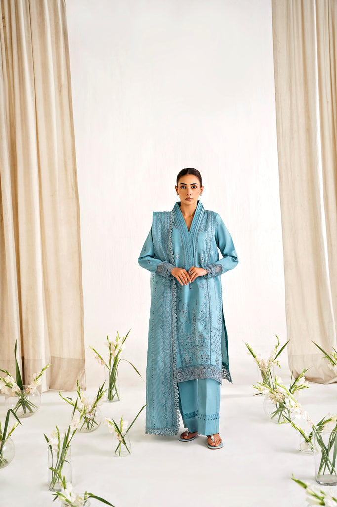 Florent | Festive Lawn 24 | FLF - 2A - Designer Dress with Intricate embroidery and embellishments. Shop elegent wedding dress at Maria Faisal.